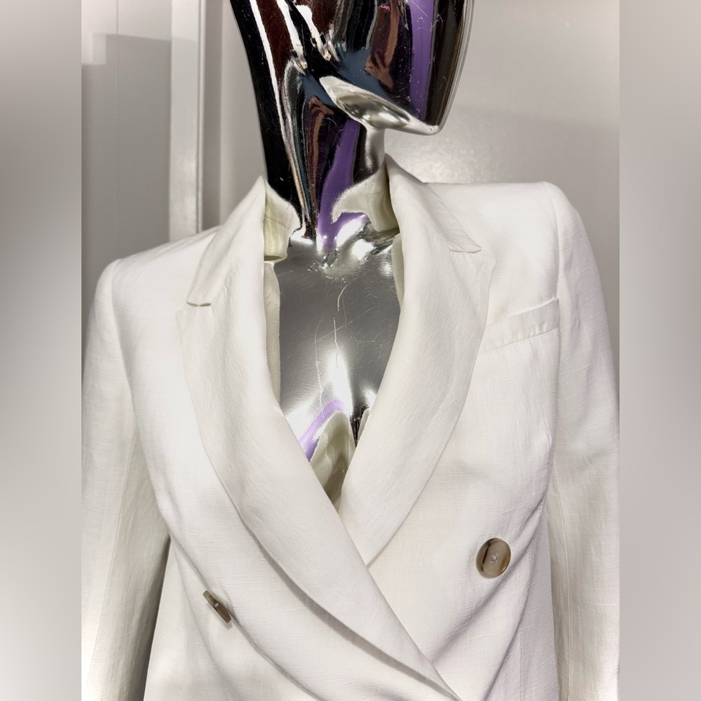 Babaton by Aritzia - Ivory Linen blend Double-Breasted Blazer